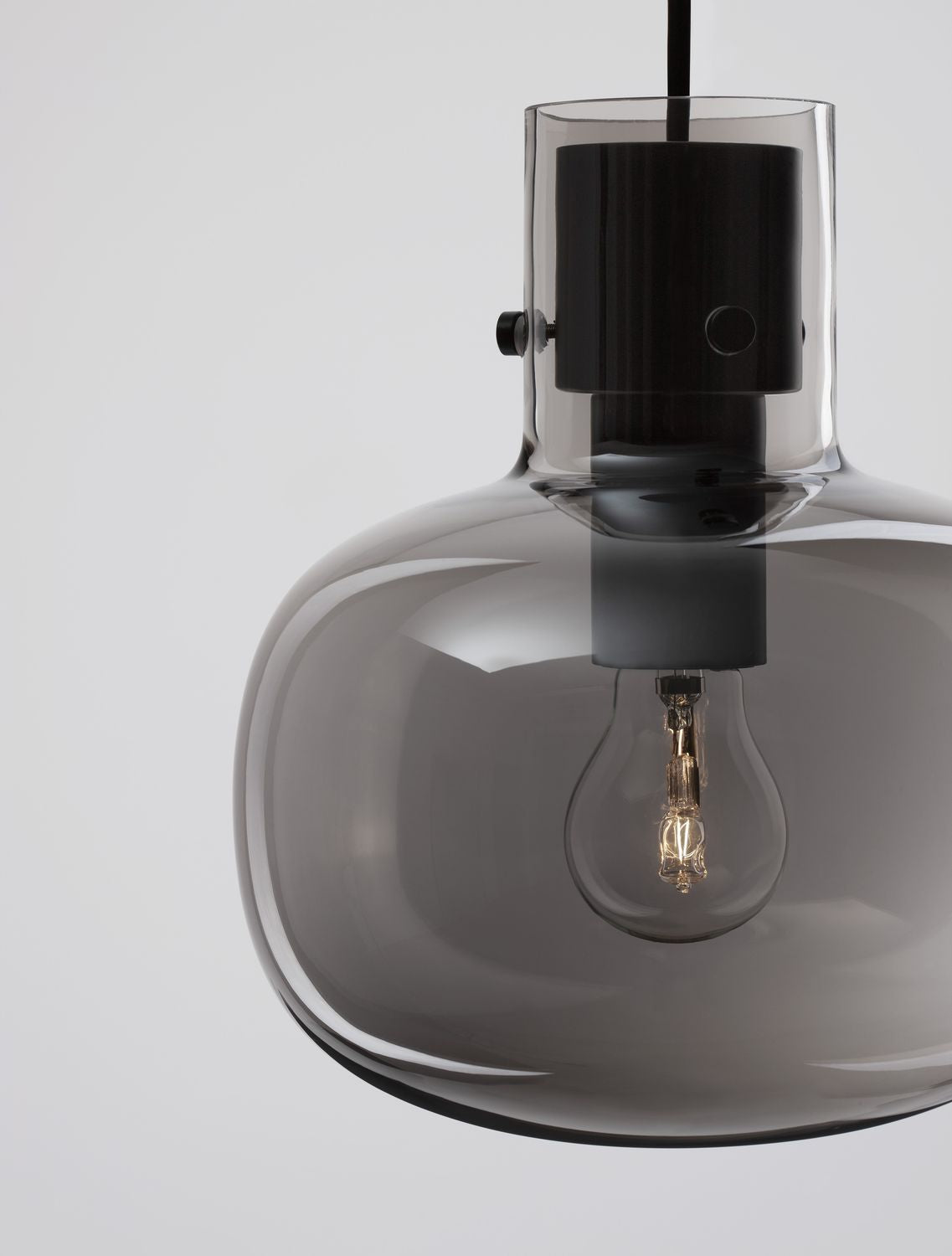 Suspension Cinzia noire, verre, H 228 cm