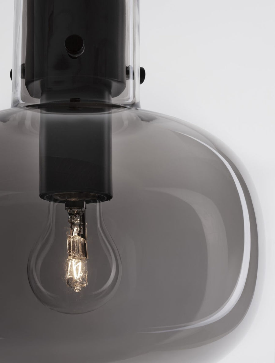 Suspension Cinzia noire, verre, H 228 cm
