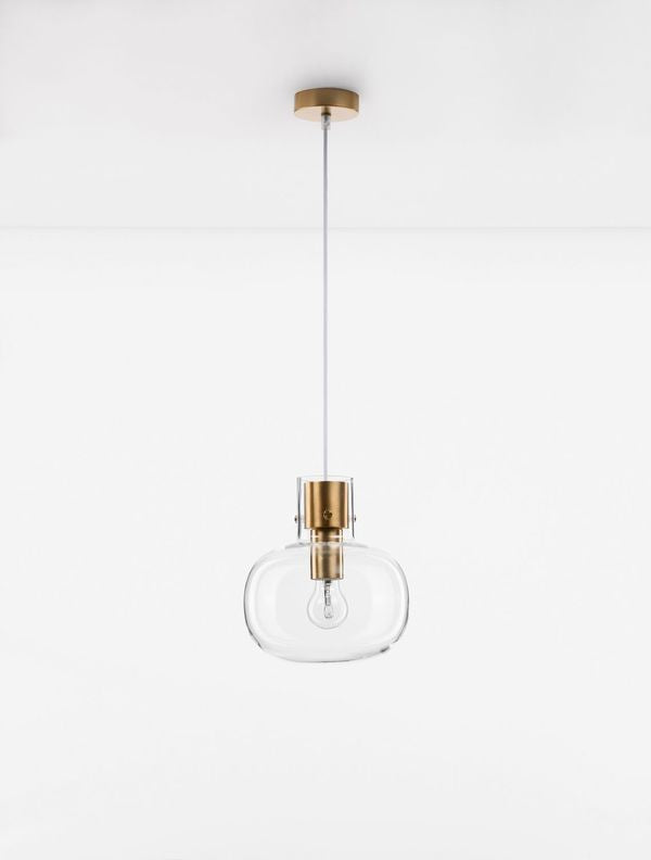Suspension Cinzia dorée, verre, H 228 cm