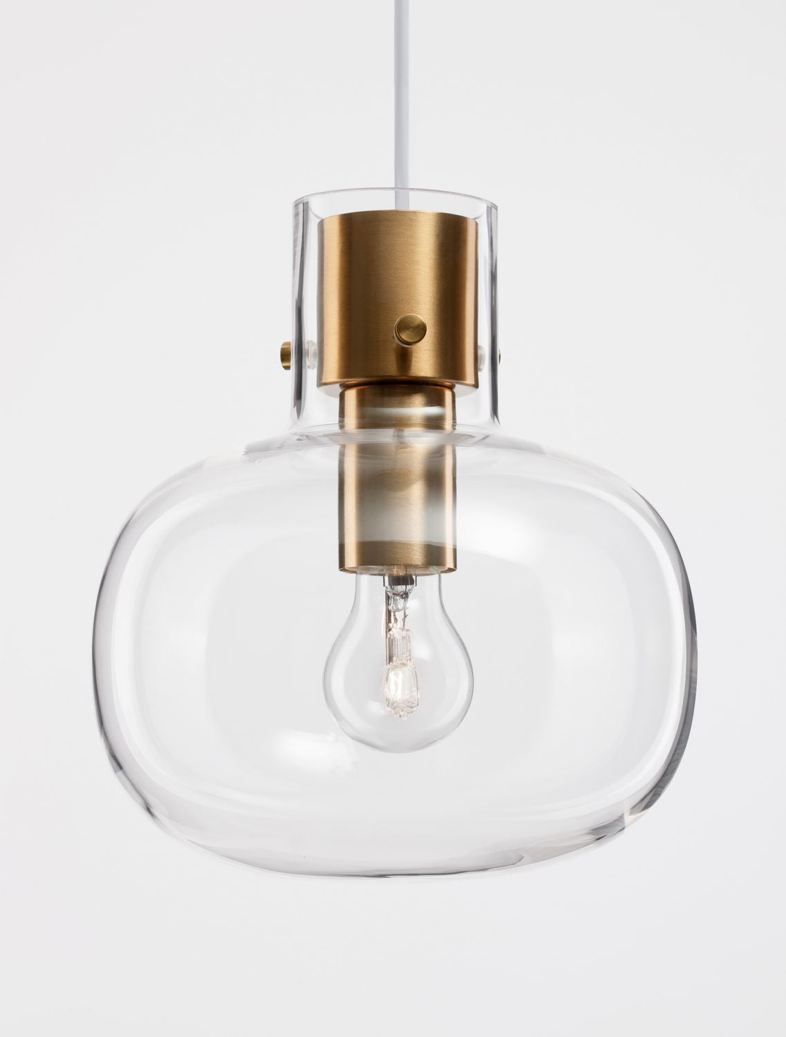 Suspension Cinzia dorée, verre, H 228 cm