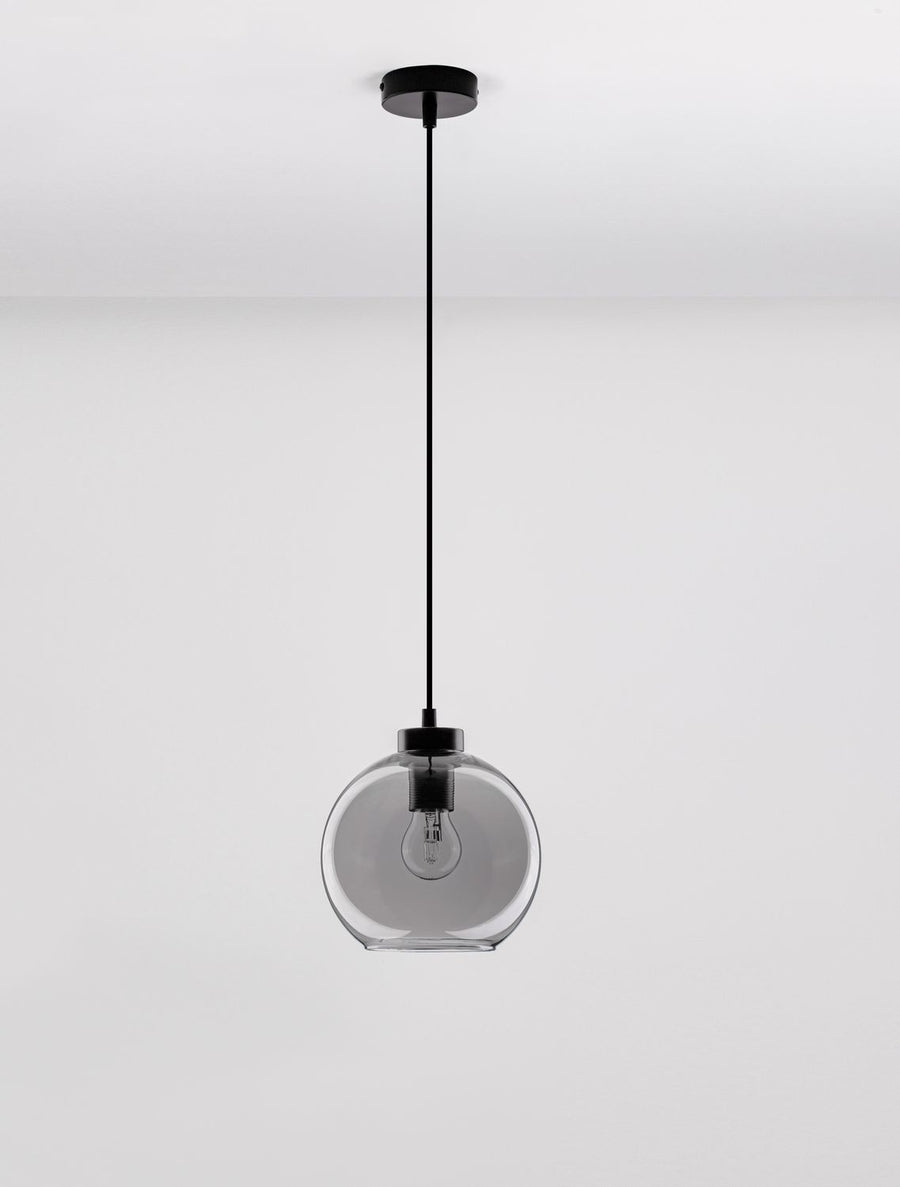 Suspension Palmer noire, verre