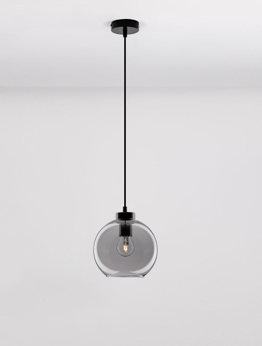 Suspension Palmer noire, verre