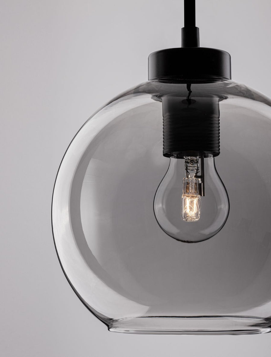 Suspension Palmer noire, verre