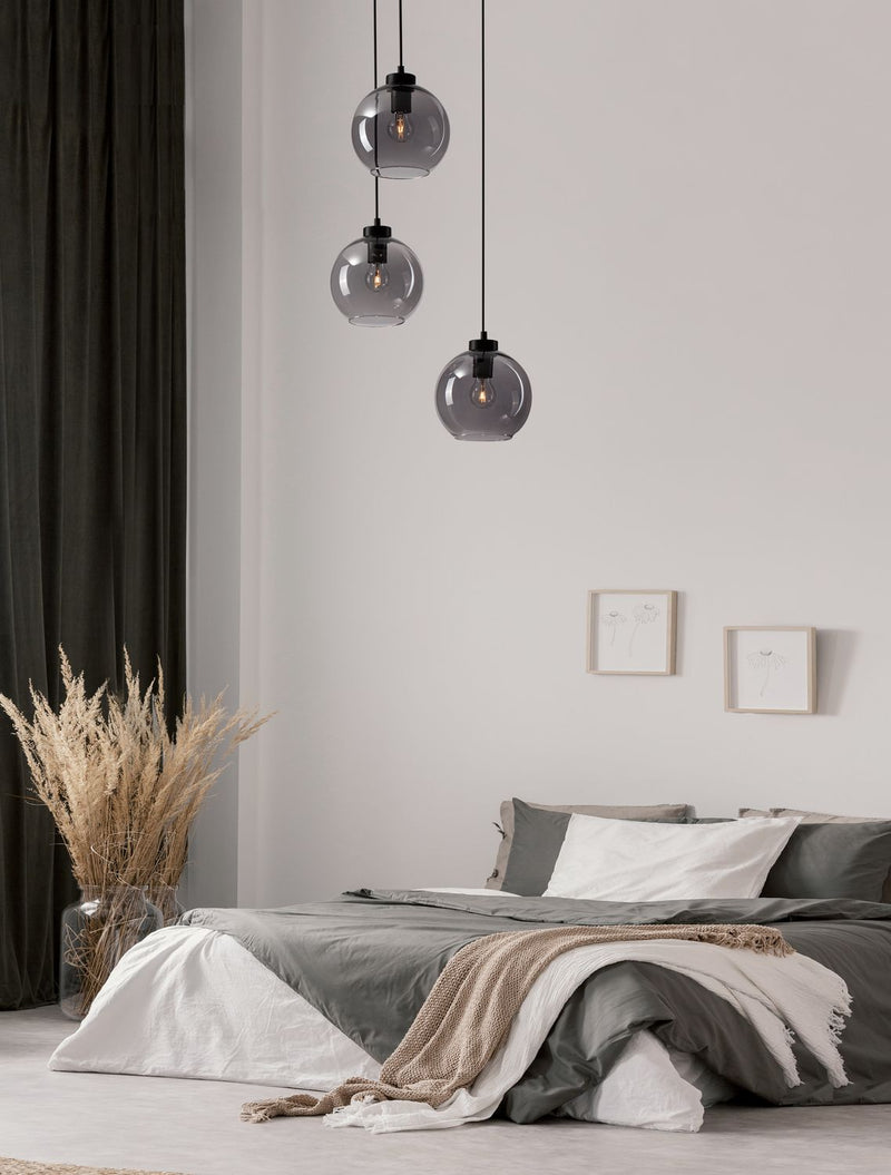 Suspension Palmer 3 lumières noire, verre (9241140)