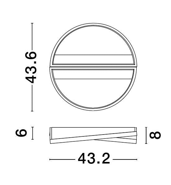 Plafonnier Elize noir, L 43,6 cm