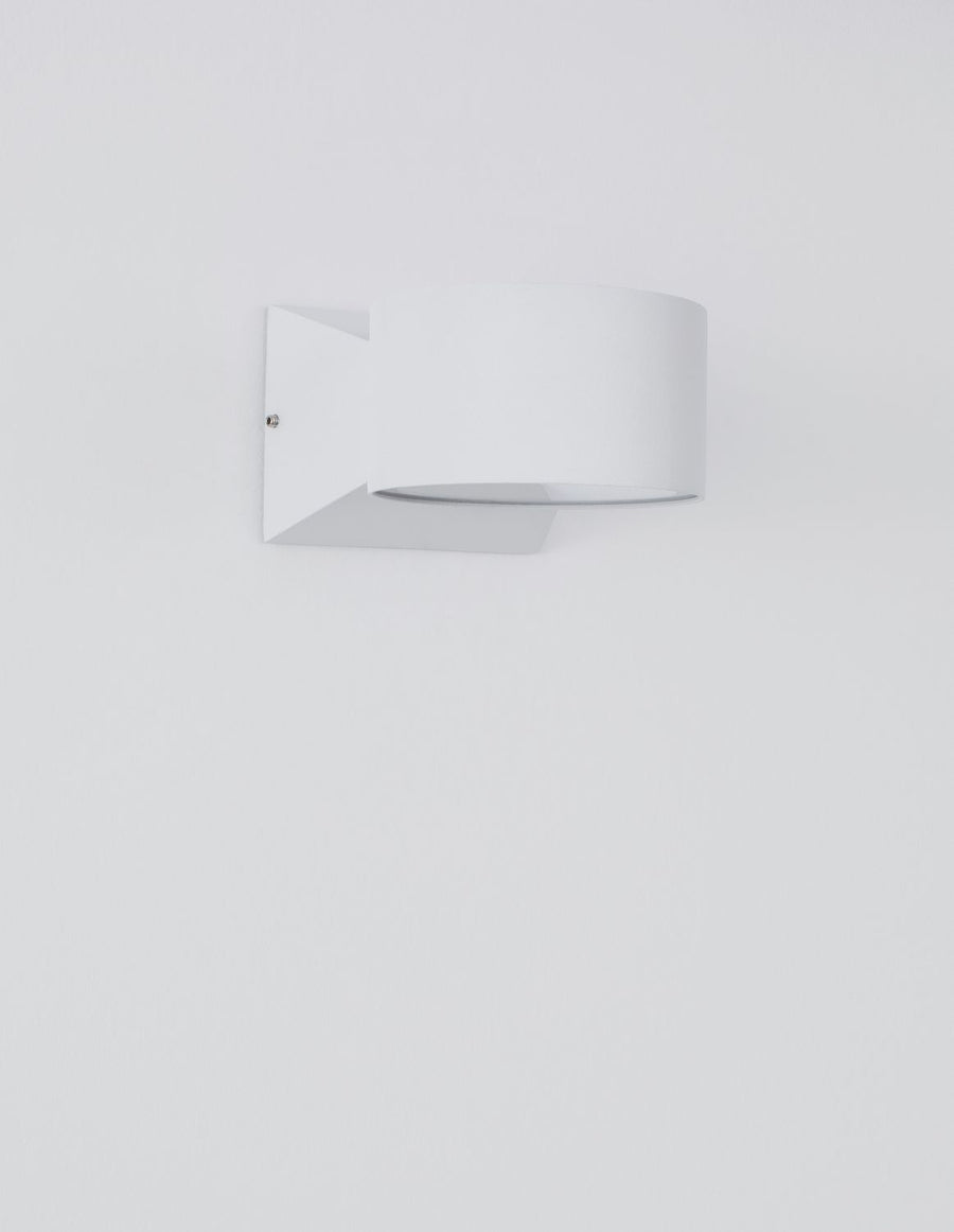 Applique extérieure Chez blanche, verre, L 13 cm