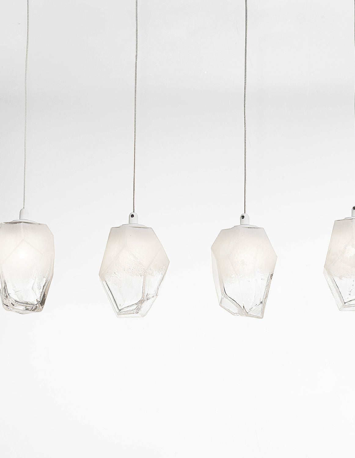 Suspension ICE 5 lumières blanche, verre (9260235)