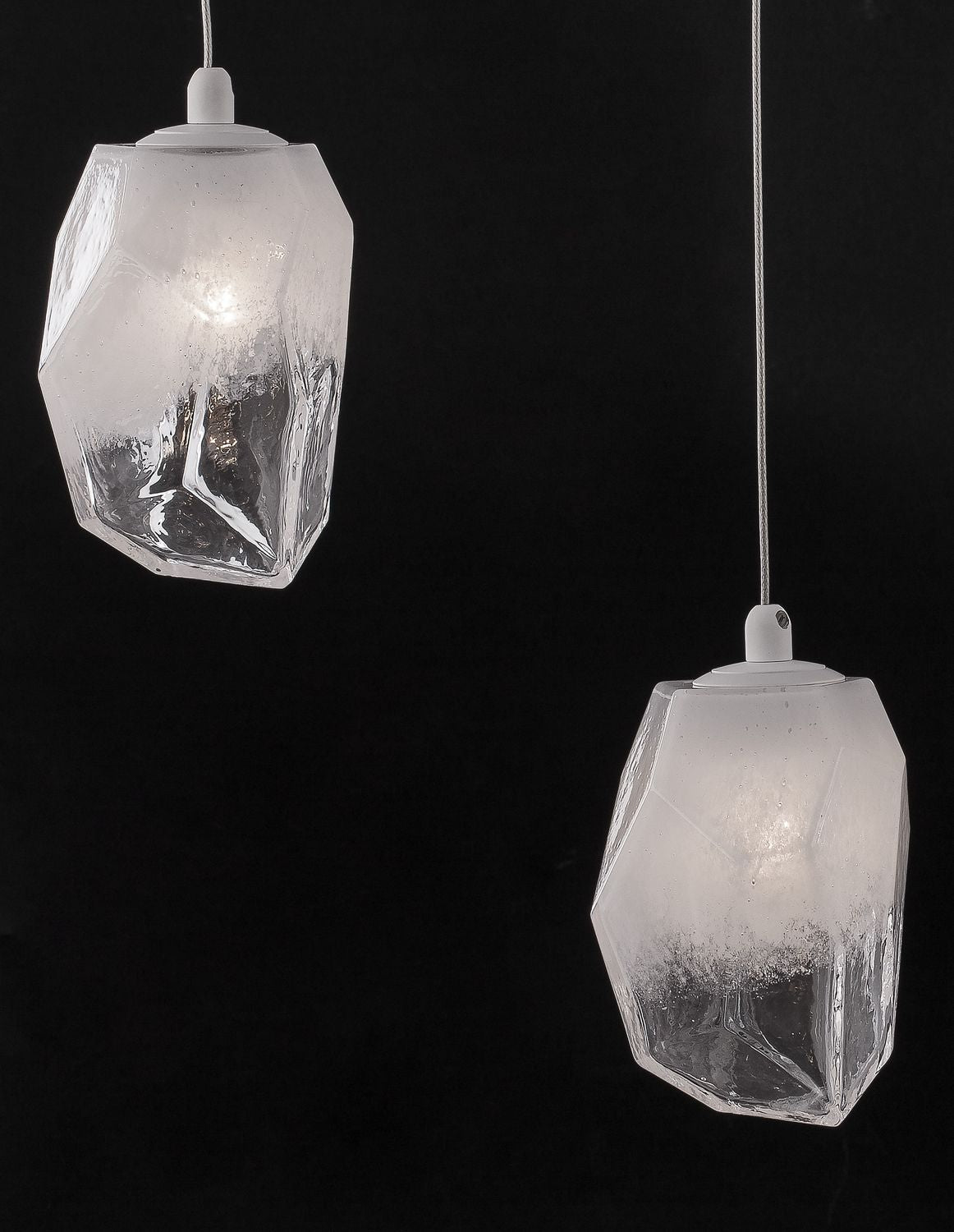 Suspension ICE 5 lumières blanche, verre (9260235)