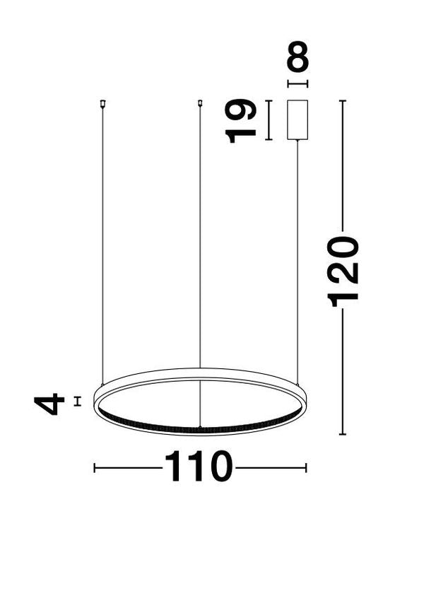 Suspension Preston dorée, H 120 cm (9285110)