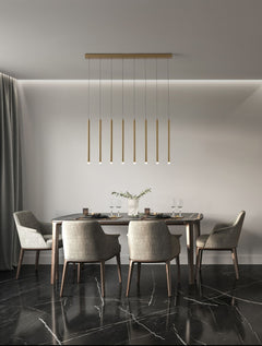 Suspension Trimle dorée, H 180 cm