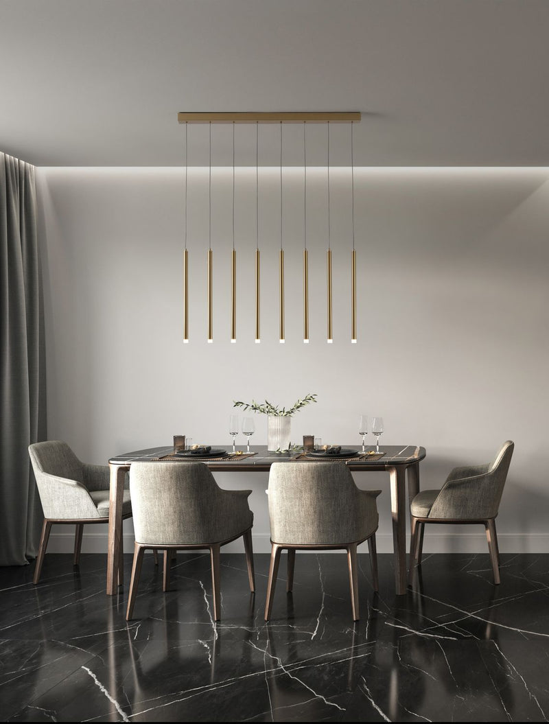 Suspension Trimle dorée, H 180 cm