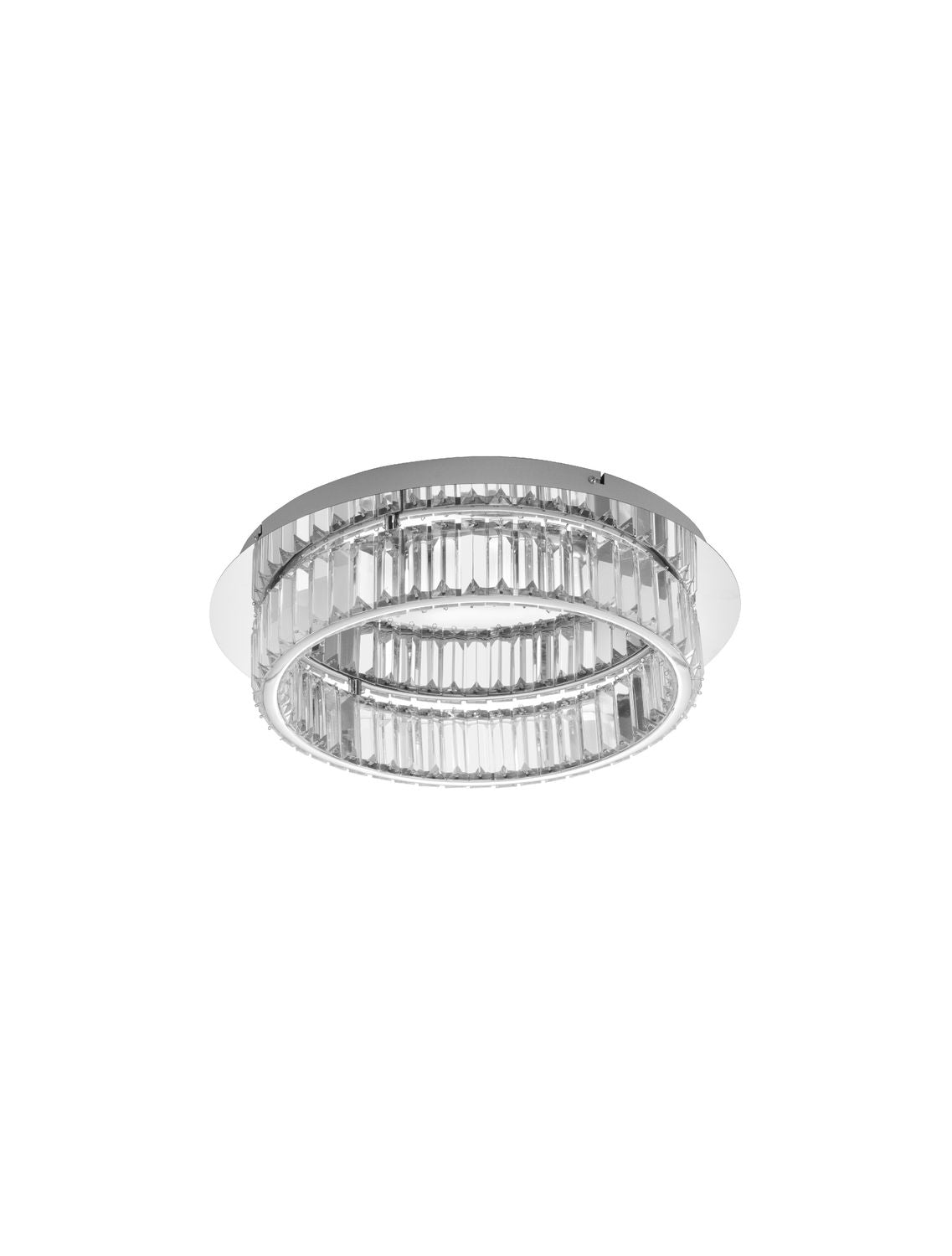 Plafonnier Aurelia chromé, cristal, Ø 50 cm