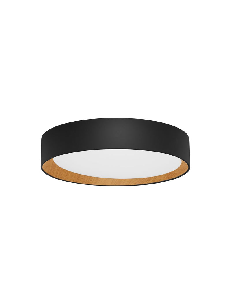 Plafonnier Stake noir, bois, Ø 35 cm