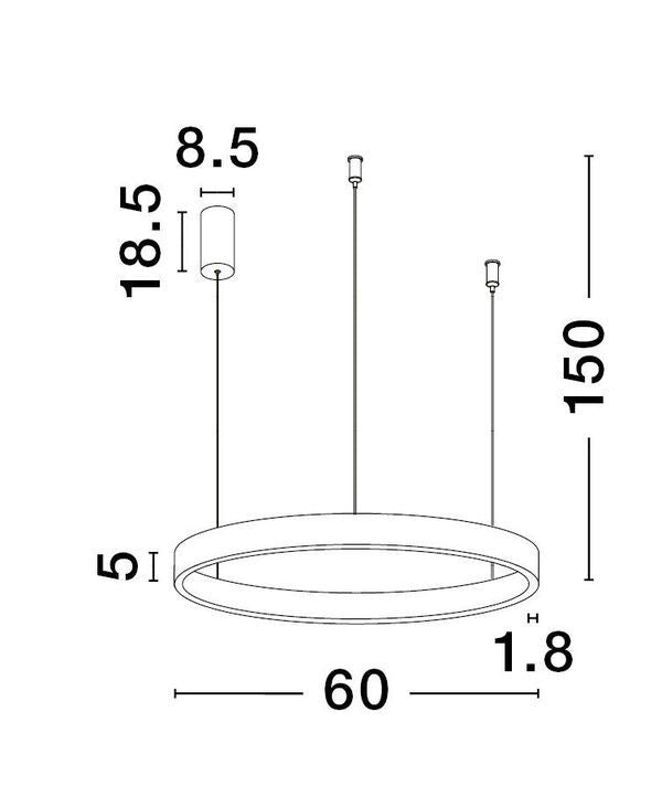 Suspension Elowen blanche, H 150 cm (9345659)