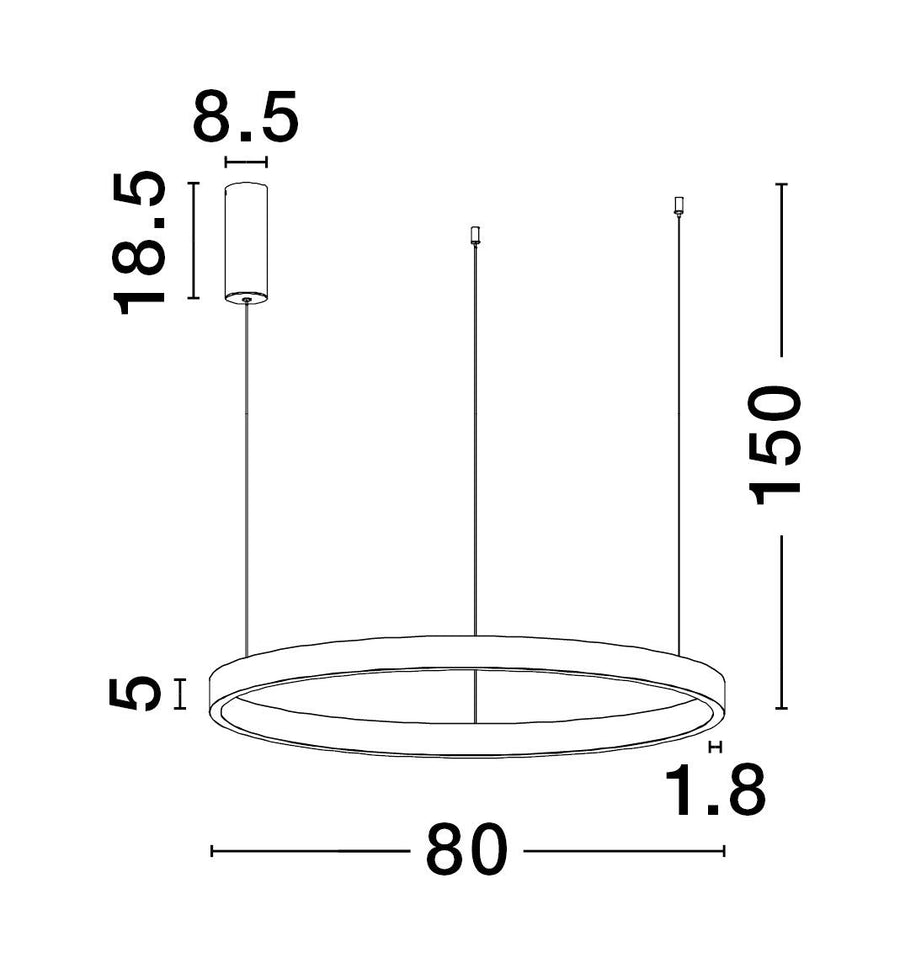 Suspension Elowen dorée, H 150 cm (9345665)
