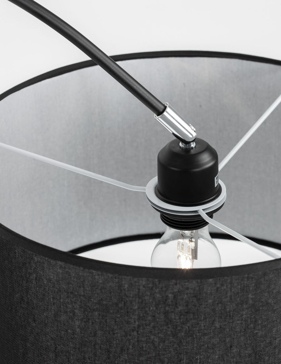 Lampadaire Sama noir, tissu