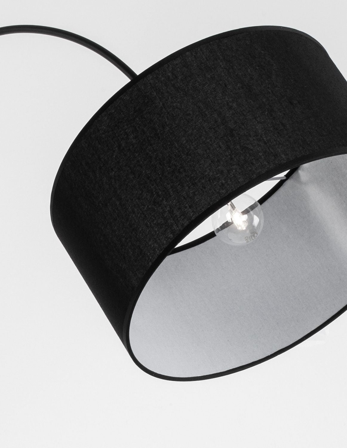 Lampadaire Sama noir, tissu