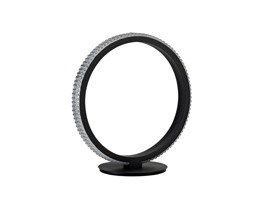 Produit détouré sur fond blanc, anneau noir cerclé de cristal éteint