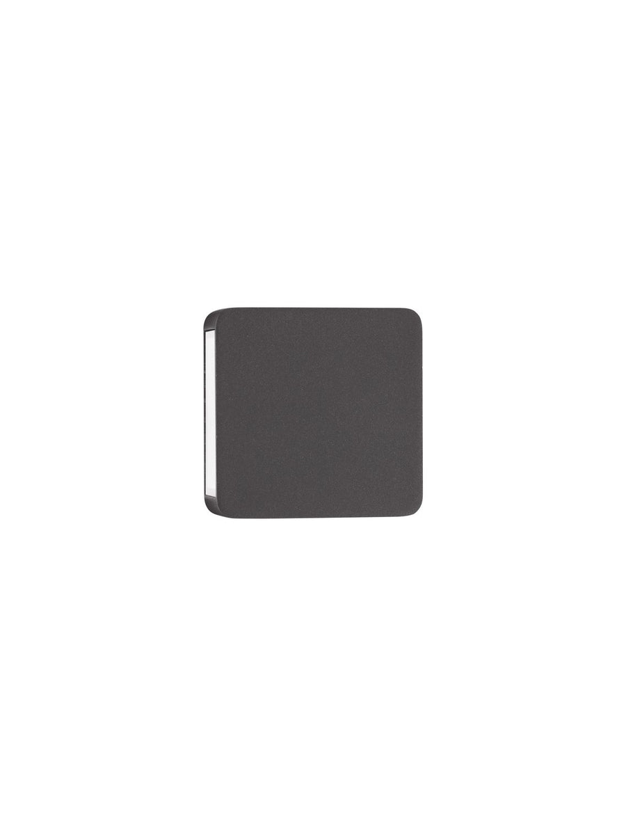 Face avant du luminaire carré anthracite avec verre diffusant sur le côté