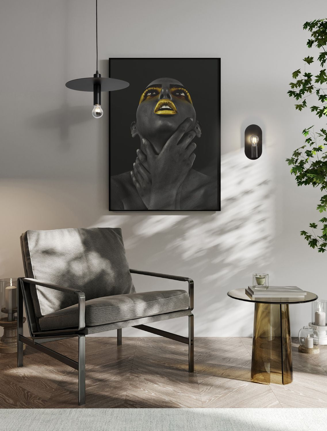 Applique murale Royal noire, H 25 cm