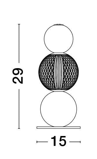 Schéma de dimensions indiquant une hauteur de 29 cm et une largeur de 15 cm