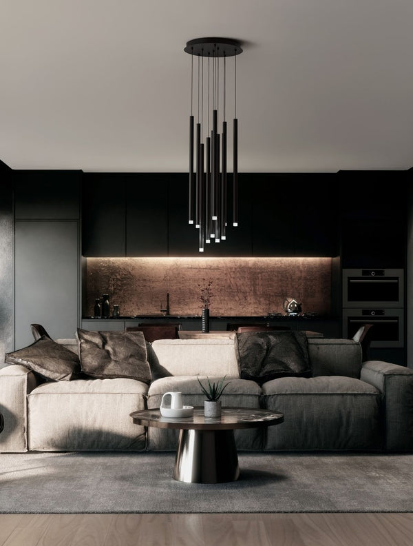 Suspension Dandia noire, H 72 cm