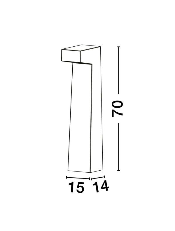 Borne extérieure Aran grise, verre, H 70 cm (9540212)