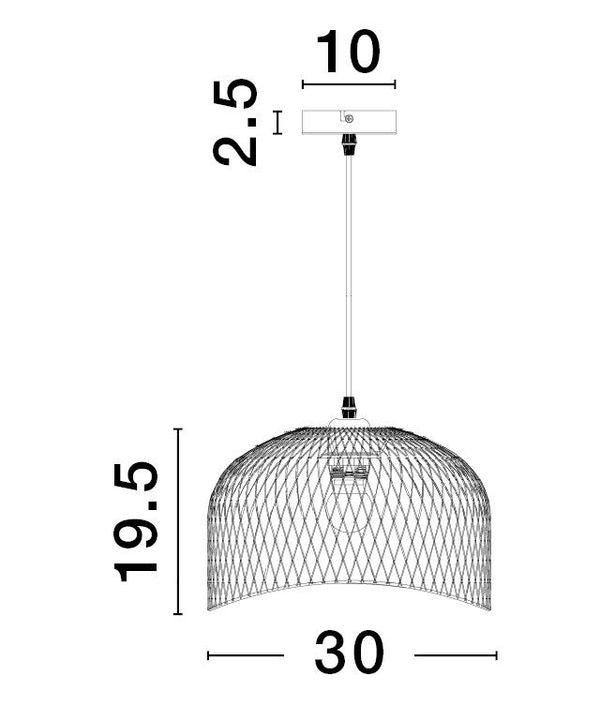 Suspension Lyron blanche, bois