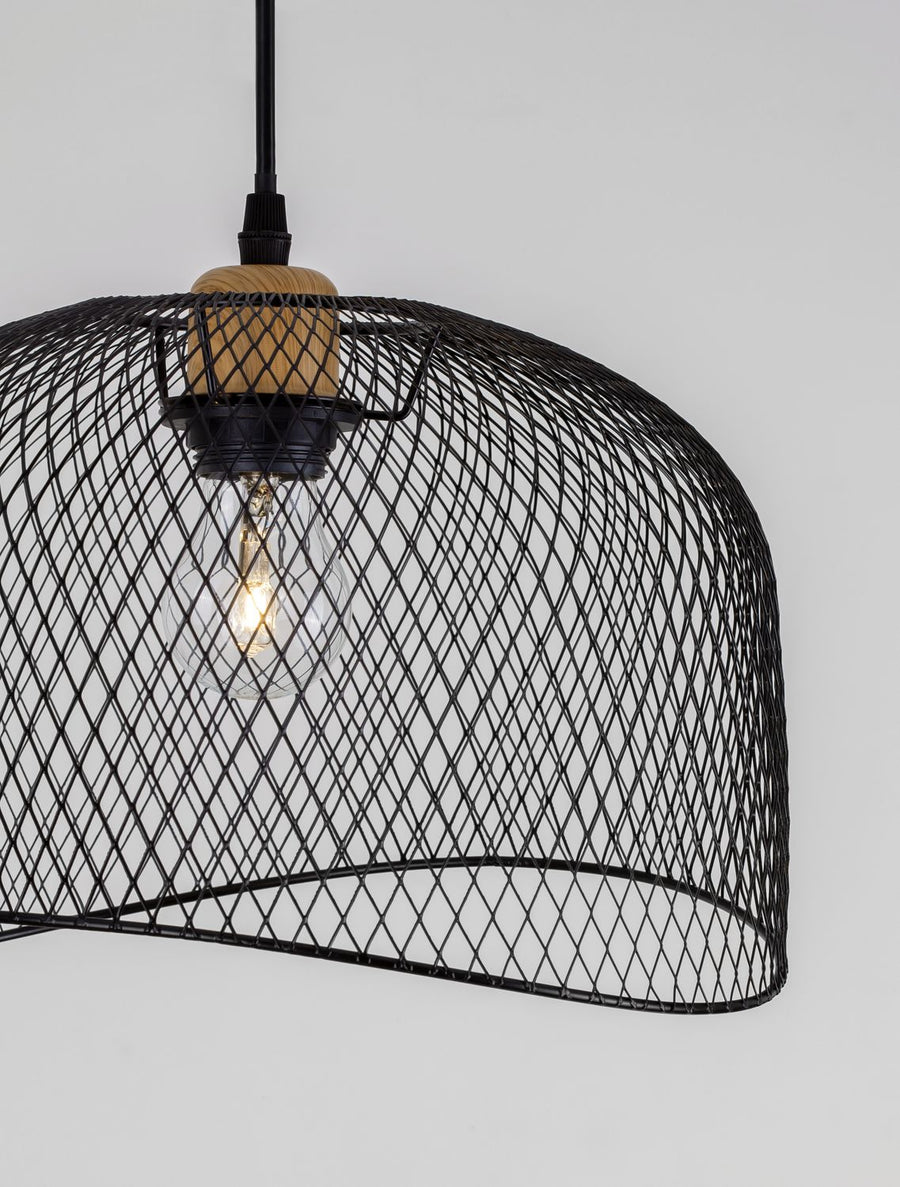 Suspension Lyron noire, bois