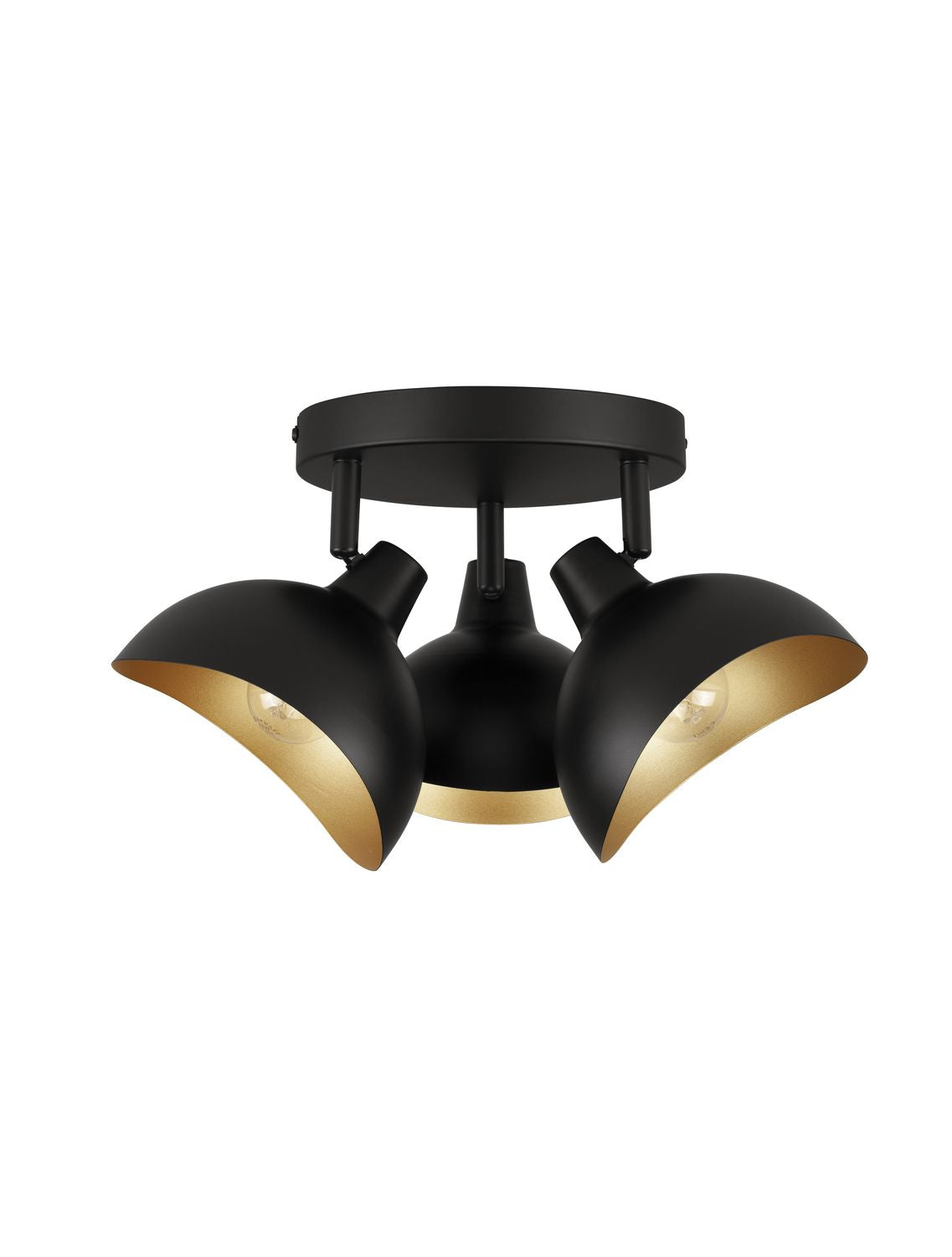 Plafonnier Geti 3 lumières noir, Ø 18 cm