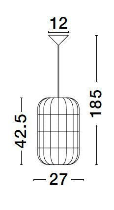 Suspension Griffin marron, H 185 cm