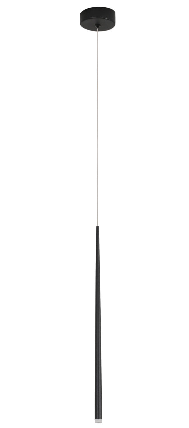 Produit entier présenté de profil, long tube noir et câble fin