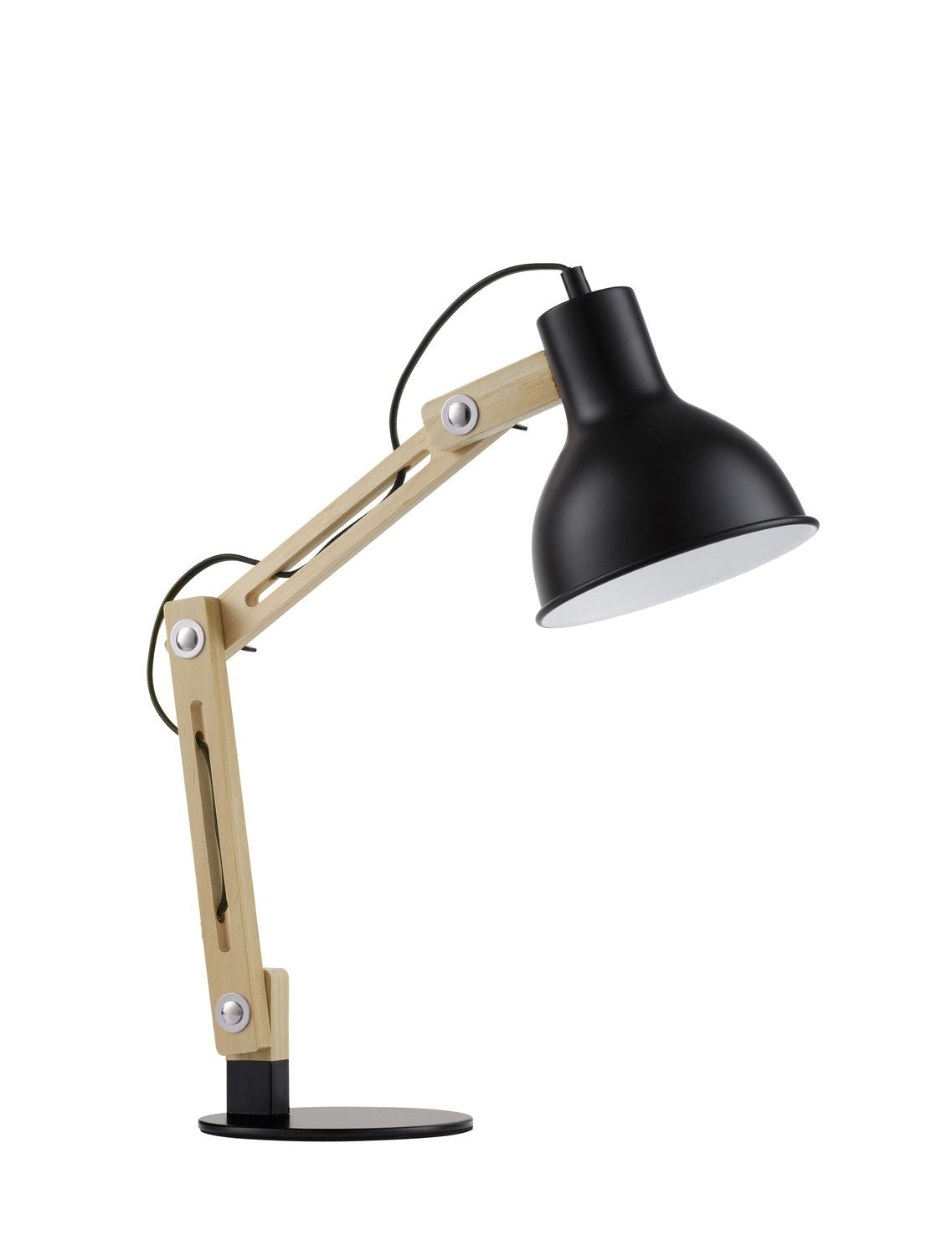 Lampe à poser Grou noire, bois