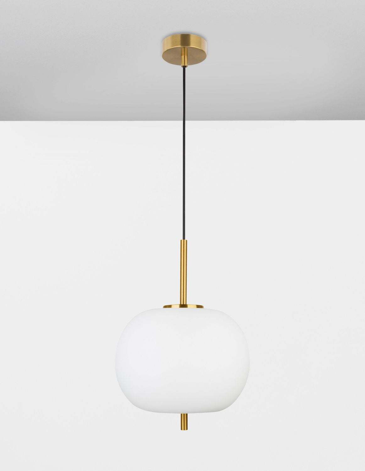 Vue d'ensemble montrant la fixation au plafond et le câble de suspension