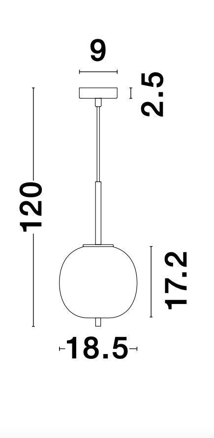 Suspension Lato dorée et blanche, verre (9624064)