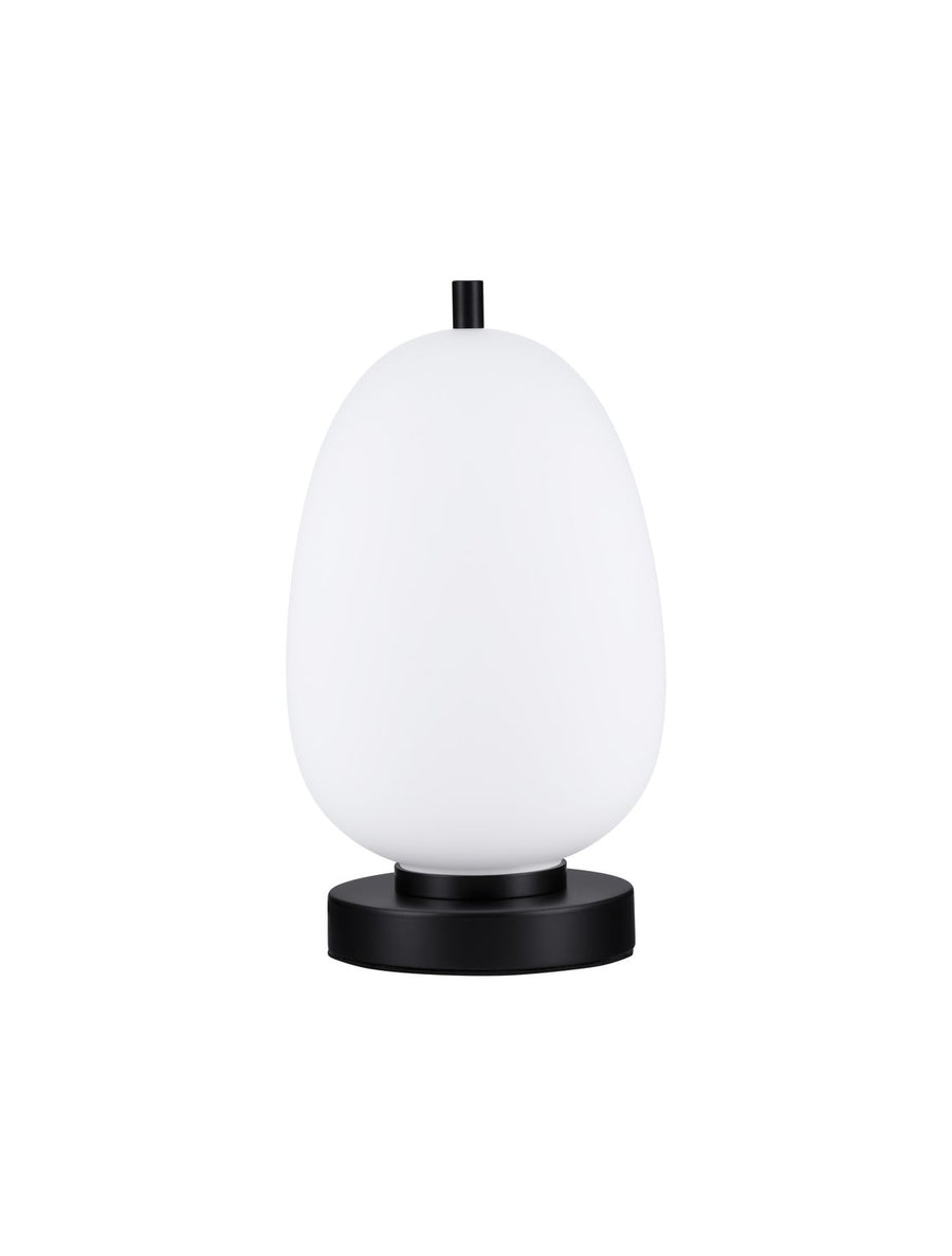Lampe à poser Lato noire, verre, H 28 cm