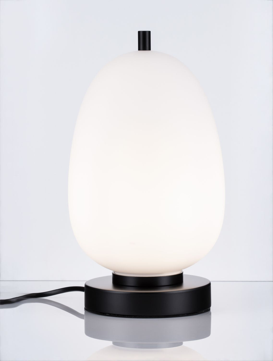 Lampe à poser Lato noire, verre, H 28 cm