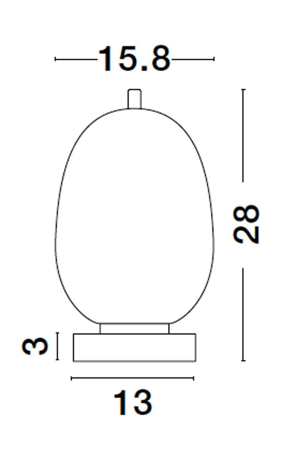 Lampe à poser Lato noire, verre, H 28 cm