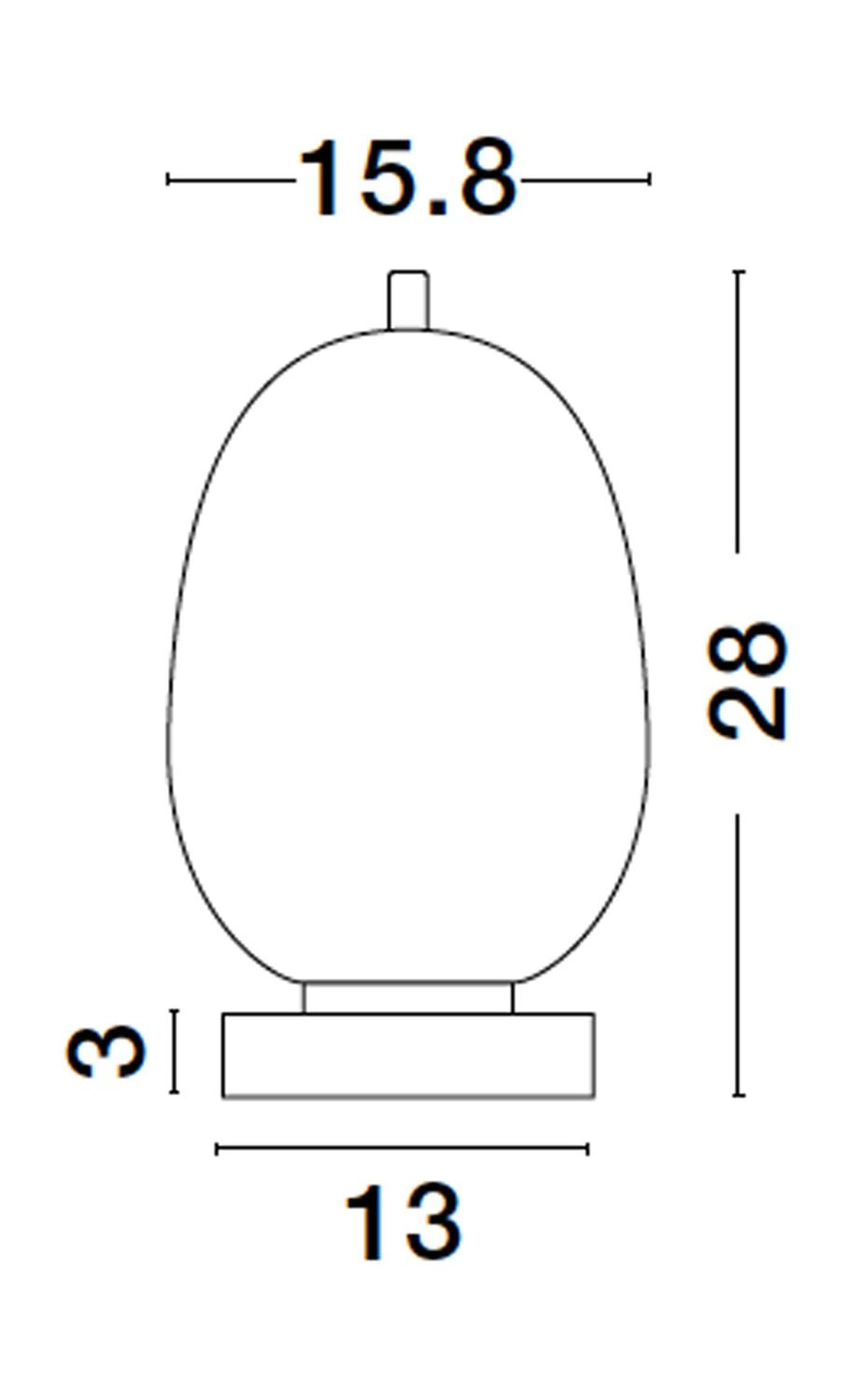 Lampe à poser Lato noire, verre, H 28 cm