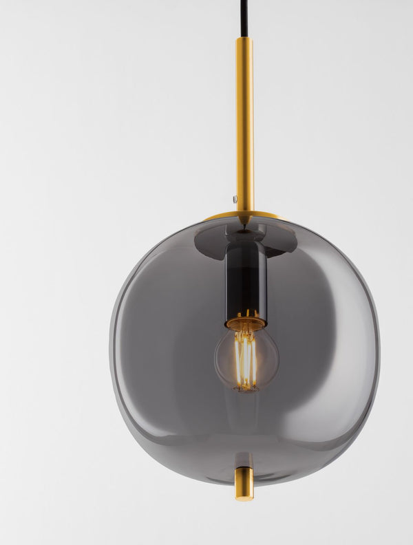 Suspension Lato dorée et fumée, verre (9624096)