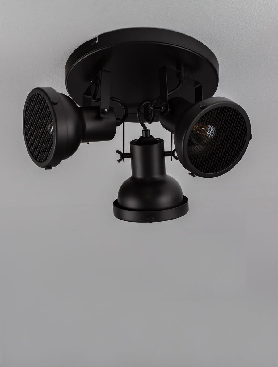 Plafonnier Ruvi 3 lumières noir