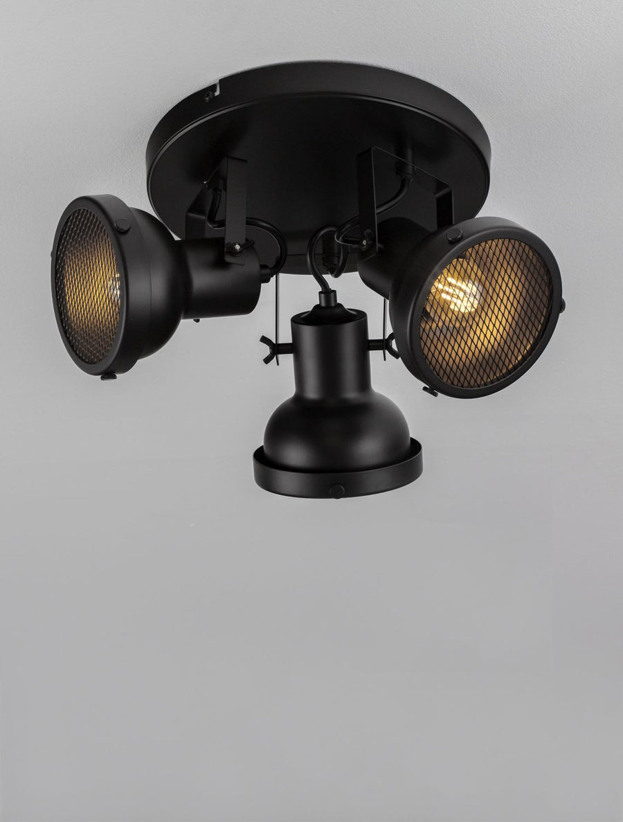 Plafonnier Ruvi 3 lumières noir