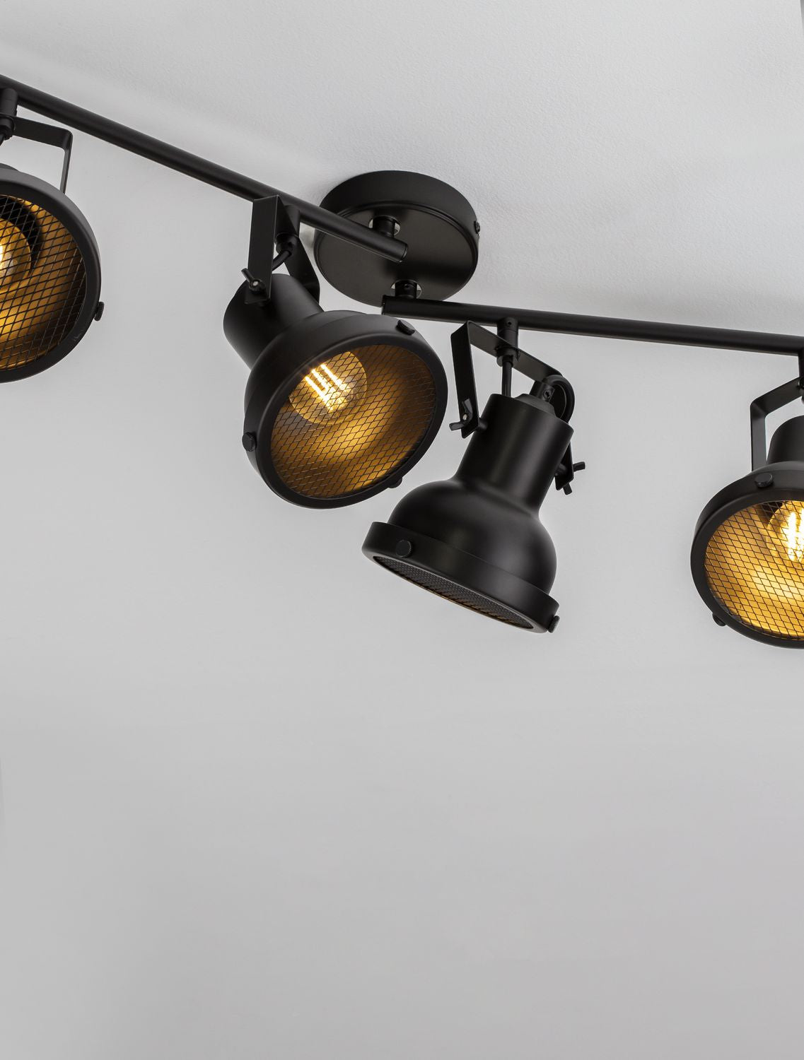 Plafonnier Ruvi 4 lumières noir