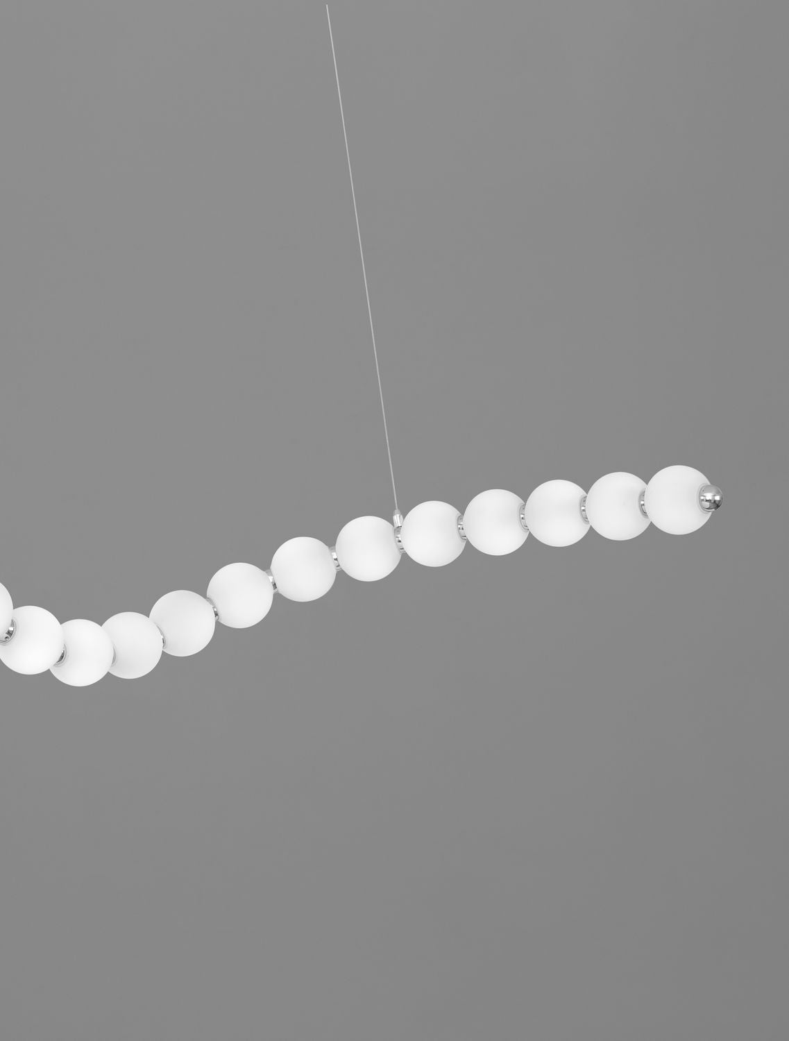Suspension Perla chromée, verre, H 200 cm (9695206)