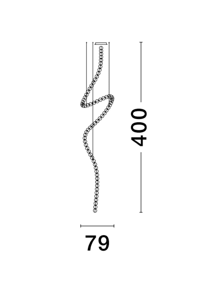Schéma de dimensions du luminaire : hauteur 400 cm et largeur 79 cm