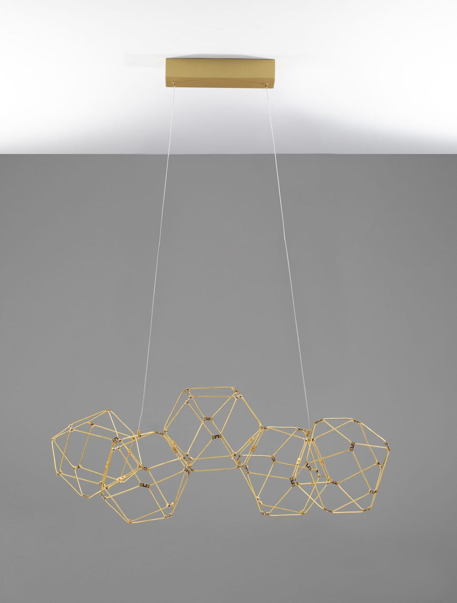 Suspension Nebula cuivrée, H 110 cm