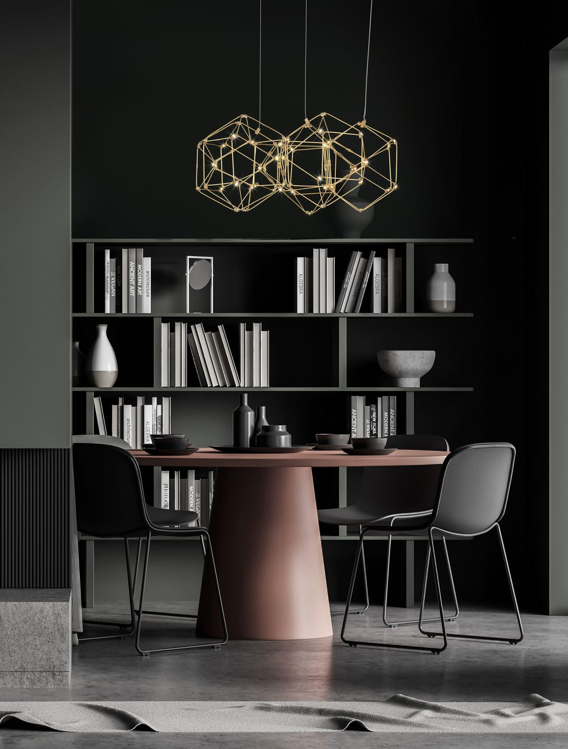 Suspension Nebula cuivrée, H 150 cm