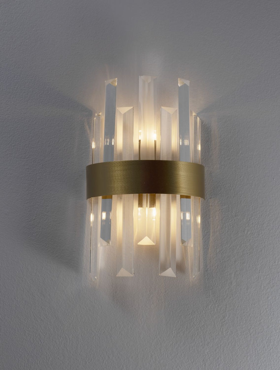 Applique murale Crown dorée, cristal