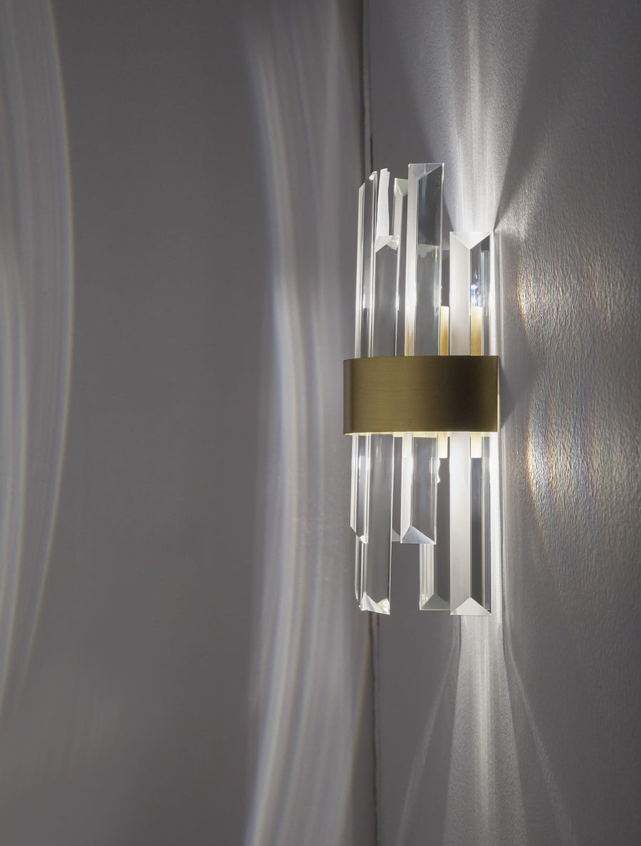 Applique murale Crown dorée, cristal