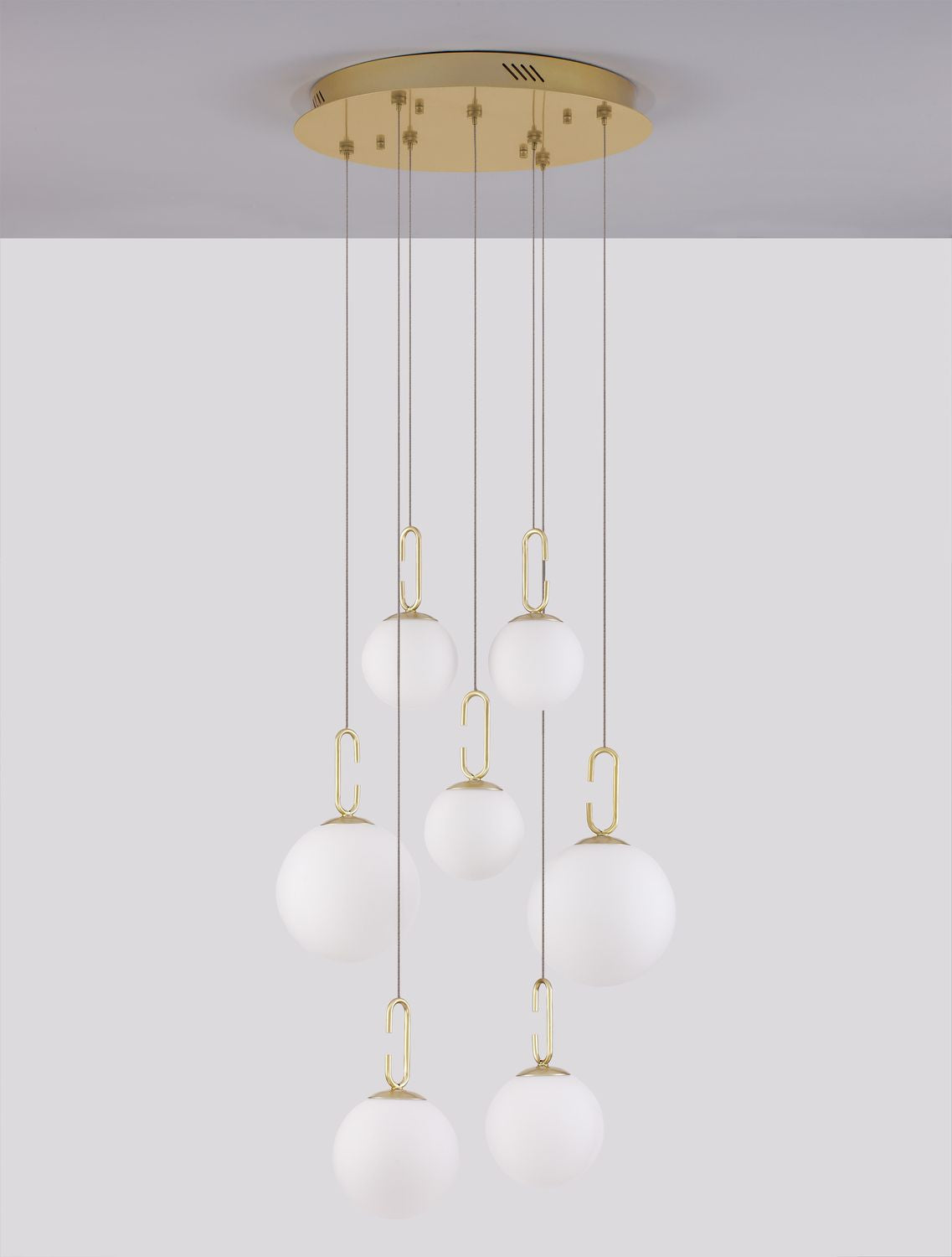 Suspension Hook dorée, verre, H 180 cm (9695221)